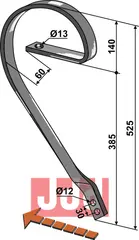 Slepeplanketand 45x10 - venstre Kverneland