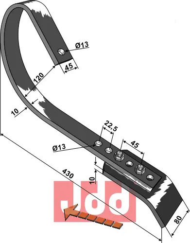 Slepeplanketand 45x10 m. skjær - JDD Utstyr