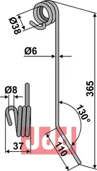 Etterharv tind Ø6mm Heger