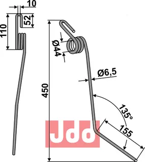 Etterharv tind Ø6,5mm Rabe