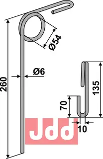 Etterharv tind Ø6mm Stegsted