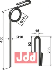 Etterharv tind Ø10mm Köckerling