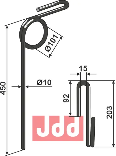 Etterharv tind Ø10mm - JDD Utstyr