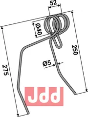 Etterharv tind Ø5mm - dobbelt Accord