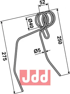 Etterharv tind Ø5mm - dobbelt Accord