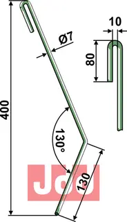 Etterløpstind Ø7mm, venstre Venstre tind, Ø7mm, Amazone