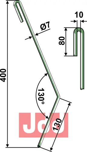 Etterharv tind Ø7mm - venstre - JDD Utstyr