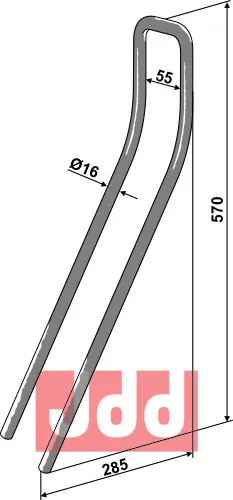 Etterharv tind Ø16mm - JDD Utstyr