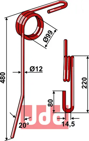 Following tine Ø12mm Ø12mm, passer til ukjent modell