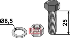 Holder med Låsemutter og skive - M8