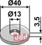 Skive Ø40x3,5xØ13