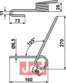 Etterharv tind Ø6,5mm Hassia