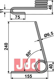 Etterharv tind Ø6,5mm Hassia