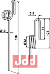 Etterharv tind Ø10mm John Deere