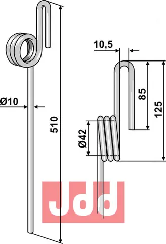 Following tine Ø10mm Ø10mm, spesifikasjoner ukjent
