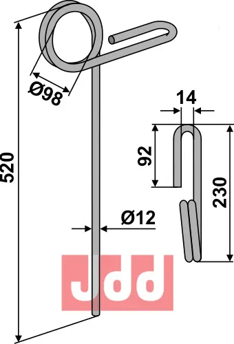 Etterharv tind Ø12mm - JDD Utstyr