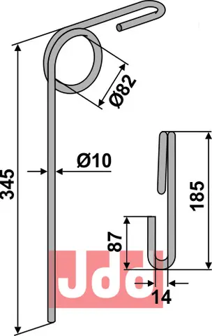 Following tine Ø10mm Ø10mm, passer til Kongskilde