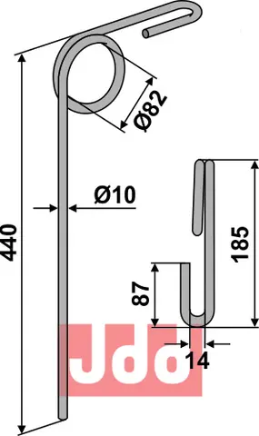 Following tine Ø10mm Ø10mm, passer til BOURGAULT