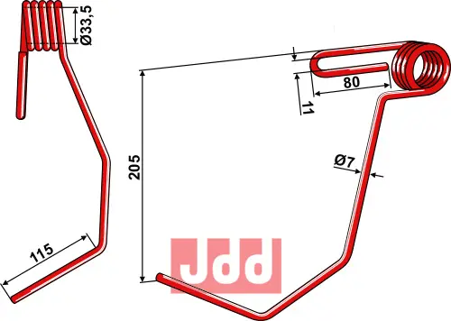 Etterharv tind Ø7mm - JDD Utstyr