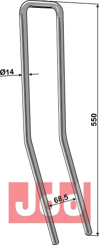 Etterharv tind Ø14mm - dobbelt - JDD Utstyr