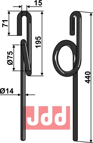 Etterharv tind Ø14mm - JDD Utstyr