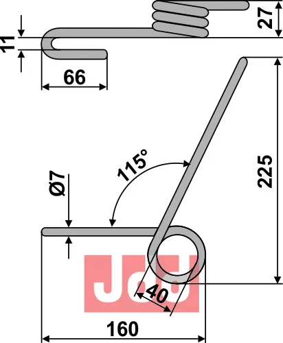 Etterharv tind Ø7mm - JDD Utstyr