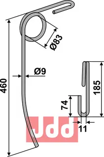 Following tine Ø9mm Ø9mm, passer til Nordsten