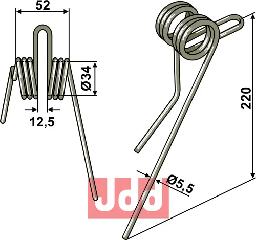 Etterharv tind Ø5,5mm - JDD Utstyr