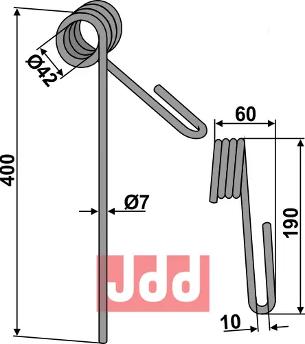 Etterharv tind Ø7mm - JDD Utstyr