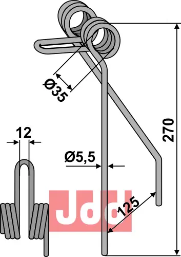 Etterharv tind Ø12mm - JDD Utstyr