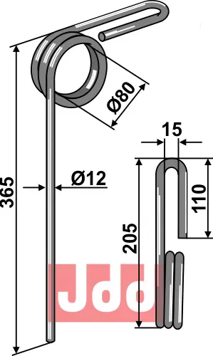 Etterharv tind Ø12mm - JDD Utstyr