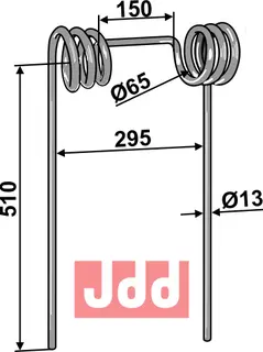 Etterharv tind Ø13mm - dobbelt