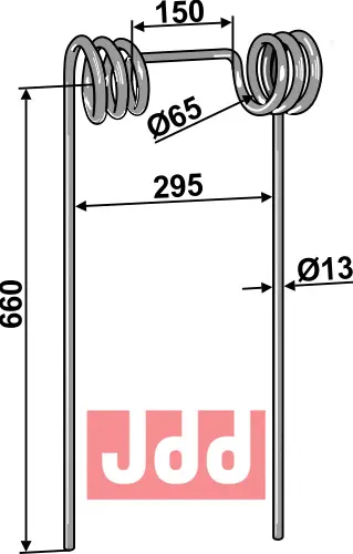 Etterharv tind Ø13mm - dobbelt - JDD Utstyr