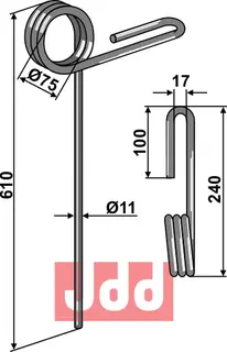 Etterharv tind Ø11mm Strom/Bednar