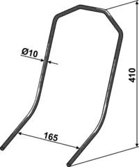Following tine Ø10mm til Väderstad Ø10mm, L: 410mm, Spirit-modeller