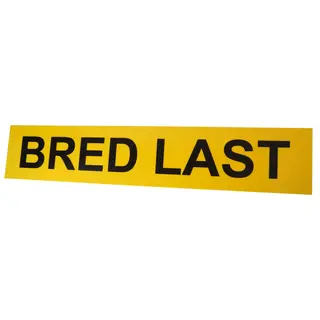 Gul "BRED LAST" tekstplate 190x980mm til Lumary lysskilt