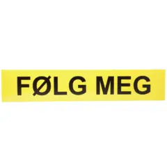 Gul "FØLG MEG" tekstplate, 1 stk til Lumary lysskilt V6300 og V6305