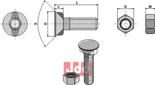 Plogbolt M11x1,5x50 med Mutter