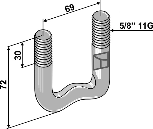 Stagbolt 5/8'' 11G 5/8'' 11G, 72mm høyde