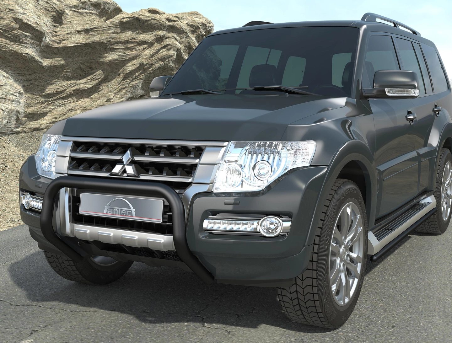 Antec EU Frontbøyle 76mm Sort Mitsubishi Pajero V80 2012+