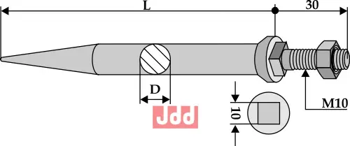 Harvetann i borstål - hærdet - JDD Utstyr