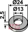 Skive Ø24x2,5xØ13 Bednar