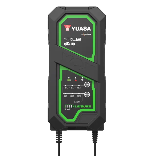 YUASA YCXL12 smartlader for12 volt 12Amp For Blybatteri og Lithium 