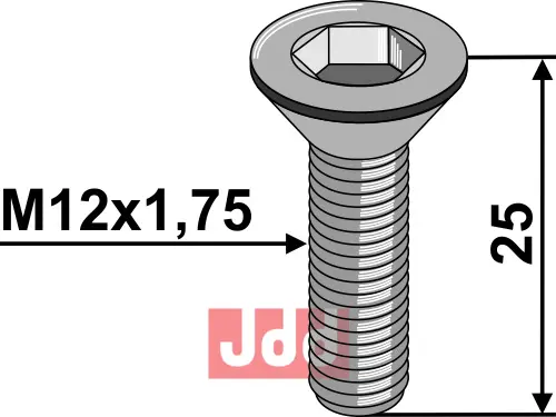 Umbracobolt M12x1,75x25 - 8.8 u. Mutter - JDD Utstyr