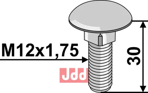 Skålhodeskrue M12x1,75 Kvalitet 10.9 - 0,048 kg
