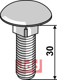 Bræddebolt M12x30 - 8.8 galvanisert