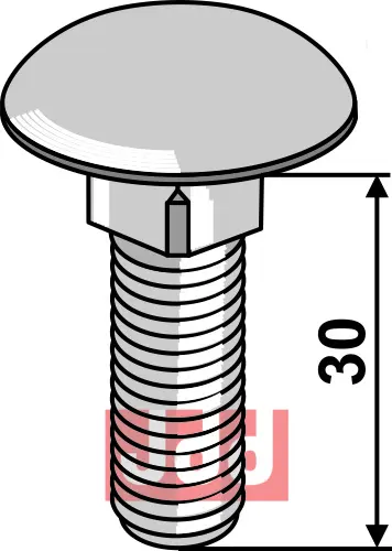 Bræddebolt M12x30 - 8.8 galvanisert - JDD Utstyr