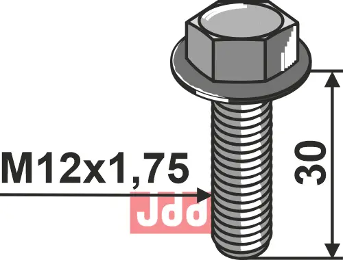 Bolt m. krave M12x1,75x30 - 10.9 - JDD Utstyr