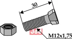 Plogbolt M12x1,75x30 m. Mutter Frost