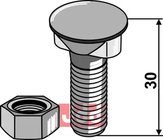 Bolt M12x1,75x30 - 12.9